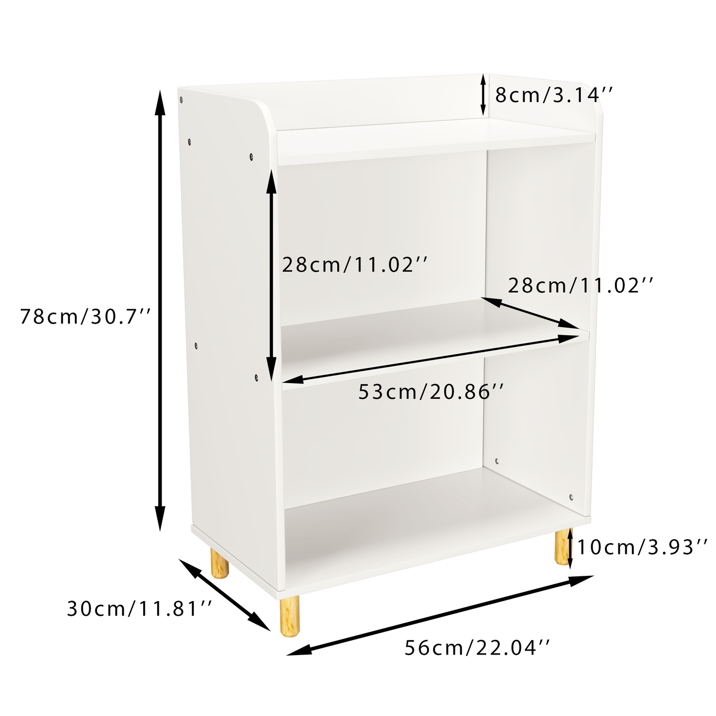 Kids 3-Tier Bookcase Children's Book Display Bookshelf Toy Storage Cabinet Organizer for Children's Room