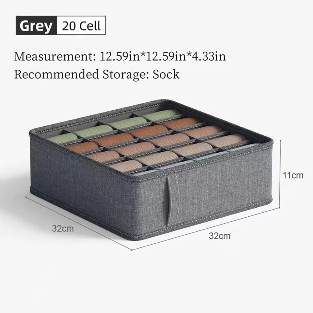 Closet Underwear Organizer Storage Box Drawer Fabric Foldable Cabinet Closet Storage Boxes for Storing Socks Underwear Ties Belt