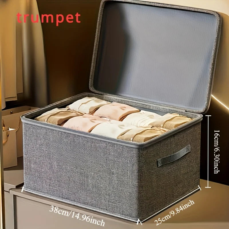 Multifunctional Foldable Storage Box with Cloth Cover , Large Capacity Quilt Storage Box bra storage box underwear organizer