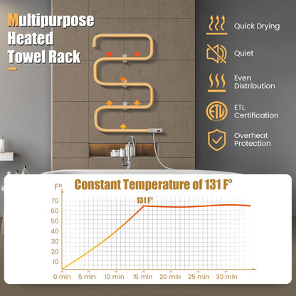100W Electric Towel Warmer Drying Rack