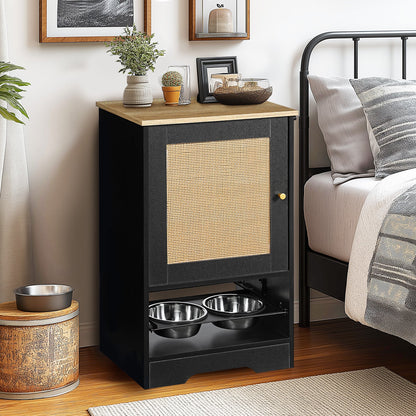 Feeding Station with 1 Storage Cabinet Black