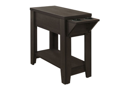Accent Side Table with Storage and Built-In Lamp