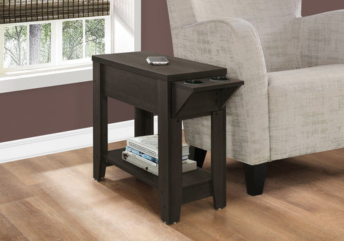 Accent Side Table with Storage and Built-In Lamp