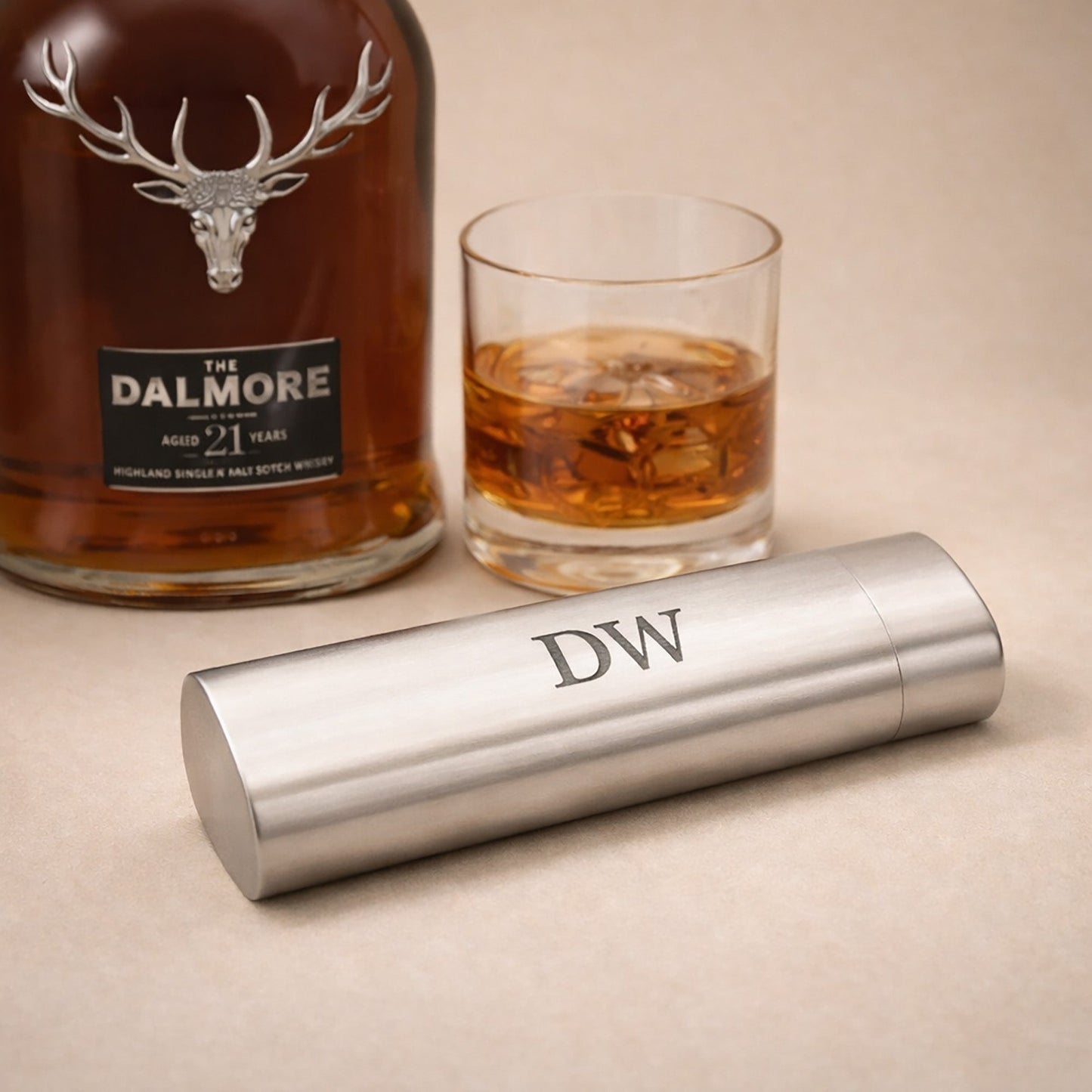 Personalized Stainless Steel Cigar Travel – Engraved Name Case