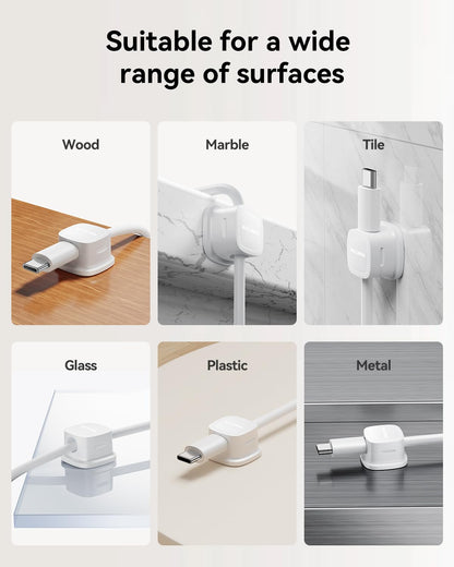 Cable Clips, Rocoren Smooth Adjustable Adhesive Cord Organizer, Desk Cable Manag
