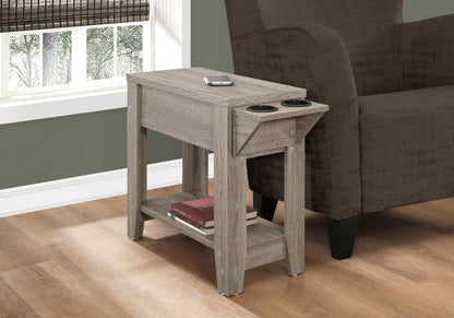 Accent Side Table with Storage and Built-In Lamp