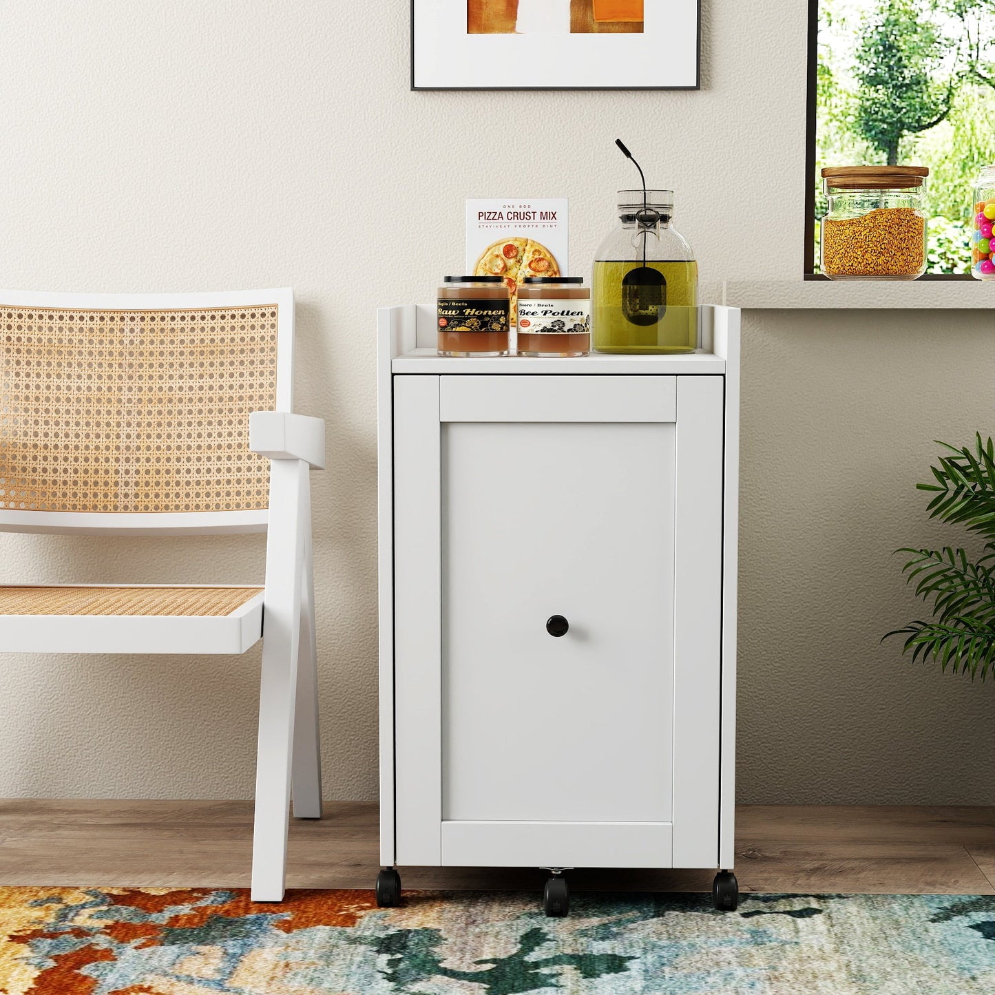 Organizer for Pantry - Sliding Snack Cabinet with Wheels