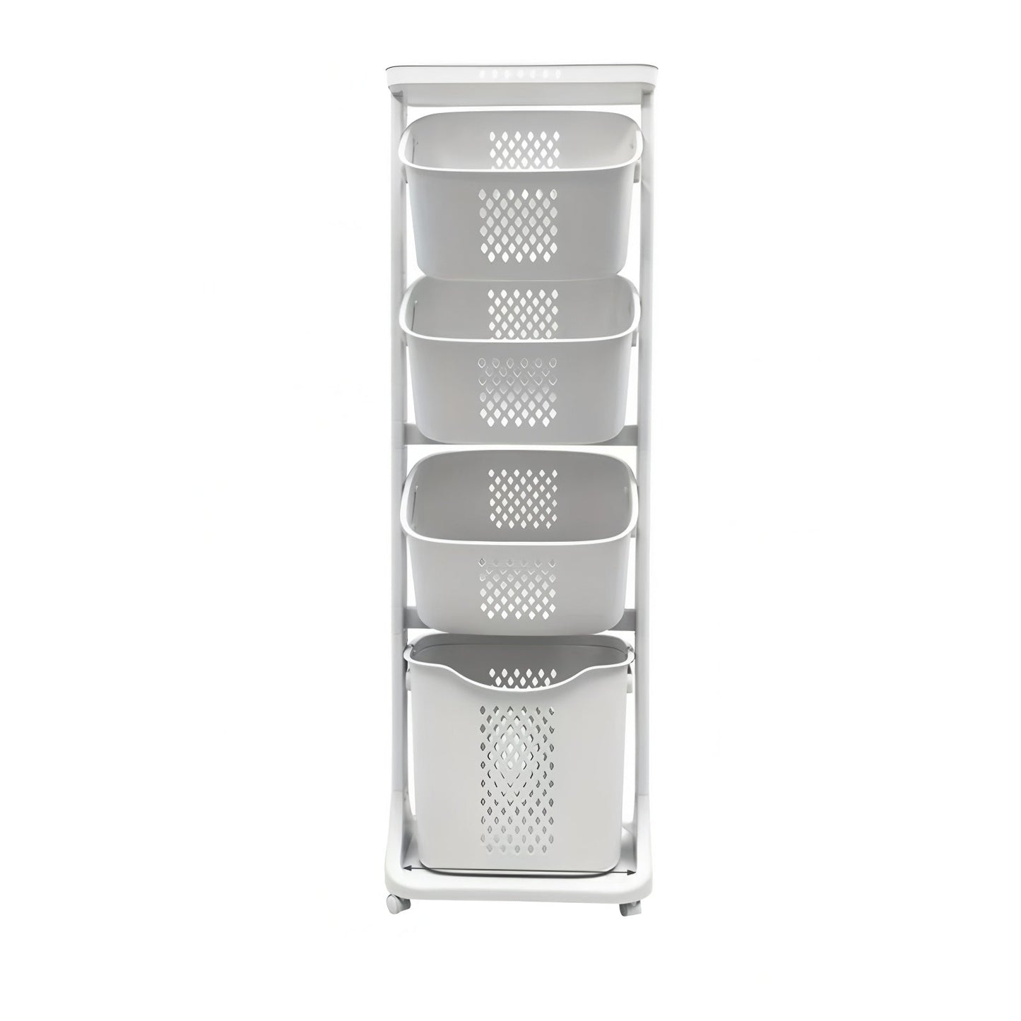 4-Tier Laundry Hamper Sorter with Wheels and Removable Baskets