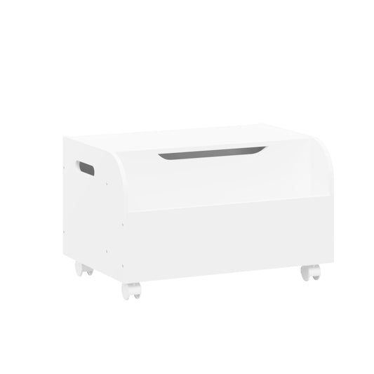 Rolling Toy Box with Bookshelf – White