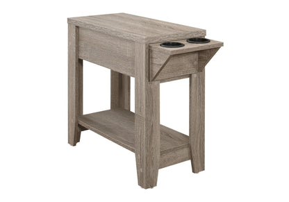 Accent Side Table with Storage and Built-In Lamp