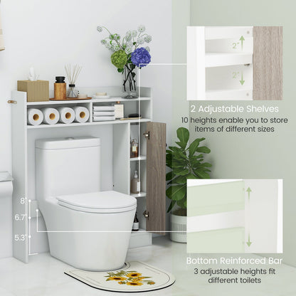 Bathroom Over the Toilet Floor Storage Organizer with Adjustable Shelves