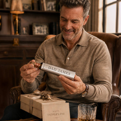 Personalized Stainless Steel Cigar Travel – Engraved Name Case