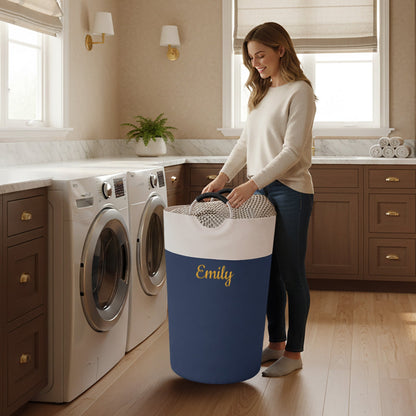 Personalized Laundry Basket – Custom Embroidery Name