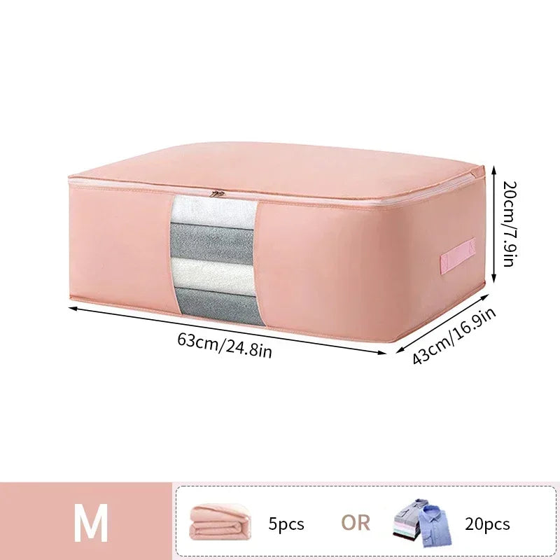 Foldable Clothes Storage Bag Visual Quilt Organize Cases Waterproof Large Capacity Clothing Pack Bag Pillow Down Coat Organize
