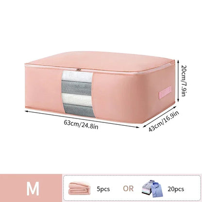 Foldable Clothes Storage Bag Visual Quilt Organize Cases Waterproof Large Capacity Clothing Pack Bag Pillow Down Coat Organize