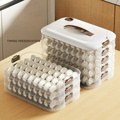 Dumpling Storage Box Multi-Layer Transparent Refrigerator Dumpling Fresh Keeping Container Home Kitchen Food Sealed Storage Box