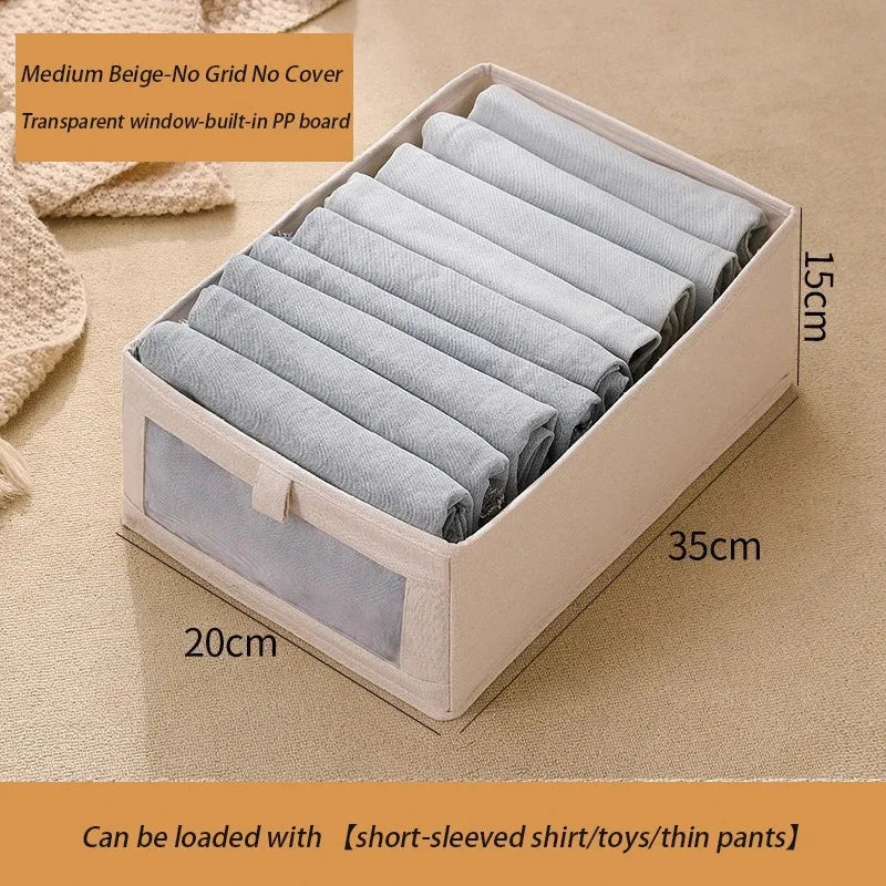 1Pcs Pants Storage Box Clothes Organizers of Cabinets and Drawers Fabric Foldable Boxes for Bedroom Wardrobe Organization Home ﻿