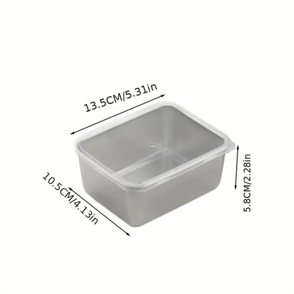 stainless steel fresh-keeping box with sealed lid, thickened small lunch box, camping food packaging and storage box