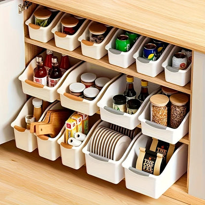 Plastic Multi-functional Storage Box Set! Curved Design for Home Organizing, Great for Kitchen & Trash Sorting