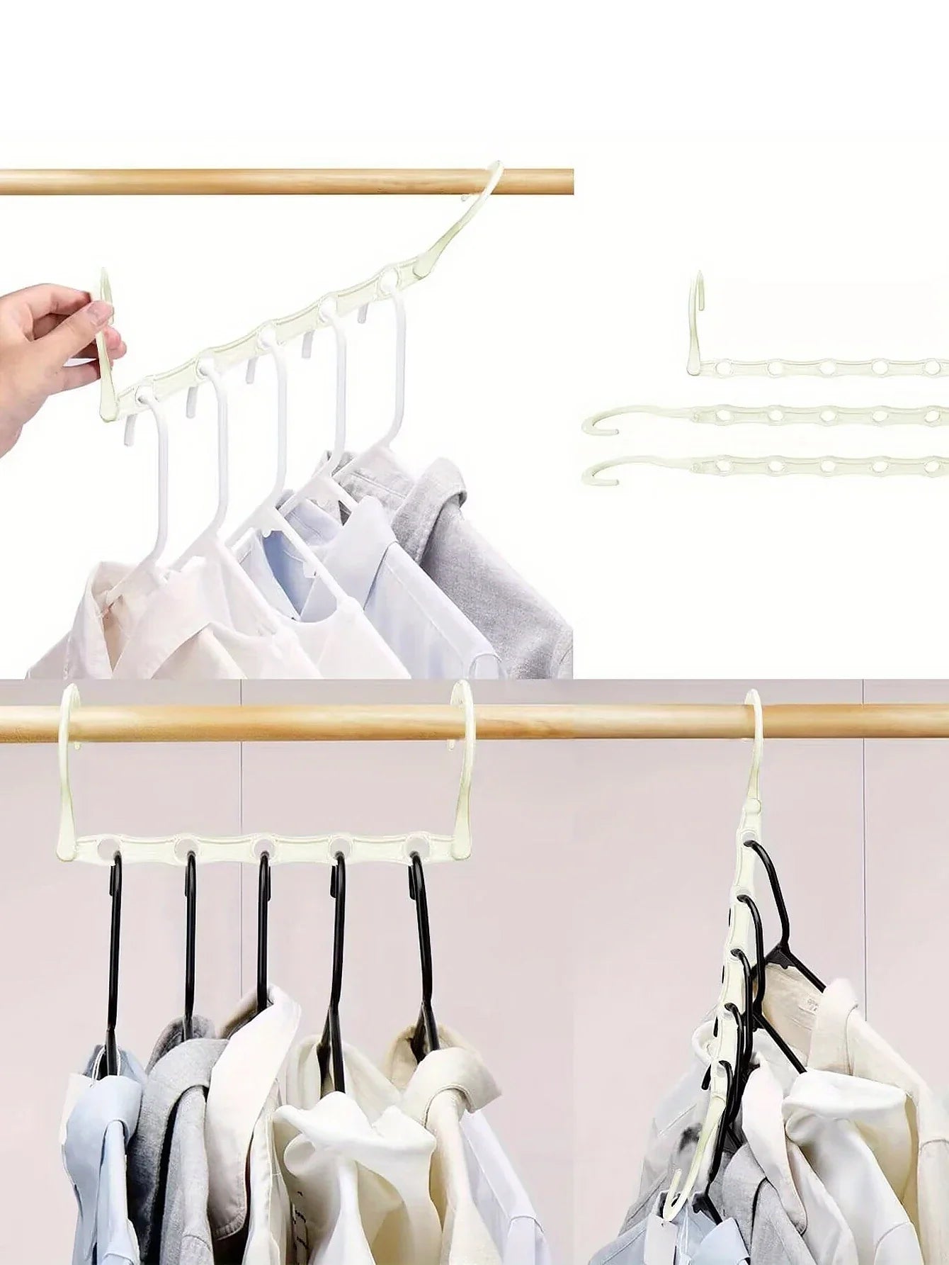 Space Saving Storage Hangers Multifunction Plastic Clothes Racks Rotary Organizer Hangers 5 Hole Magic Closet Wardrobe Organizer