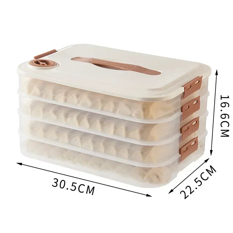 Dumpling Storage Box Multi-Layer Transparent Refrigerator Dumpling Fresh Keeping Container Home Kitchen Food Sealed Storage Box