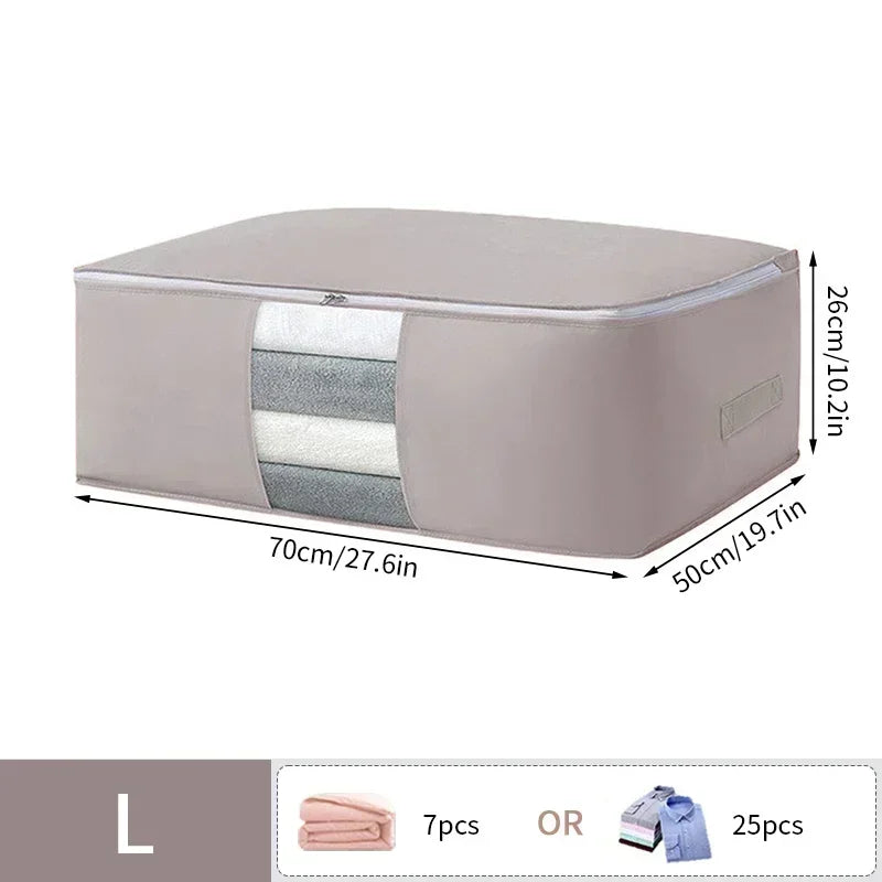 Foldable Clothes Storage Bag Visual Quilt Organize Cases Waterproof Large Capacity Clothing Pack Bag Pillow Down Coat Organize