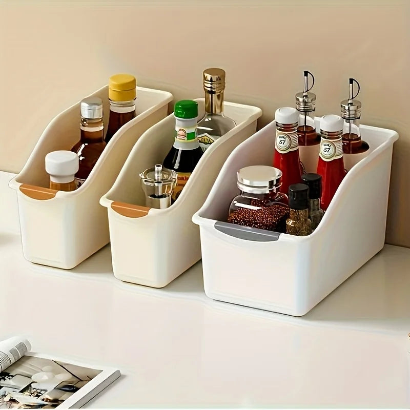 Plastic Multi-functional Storage Box Set! Curved Design for Home Organizing, Great for Kitchen & Trash Sorting