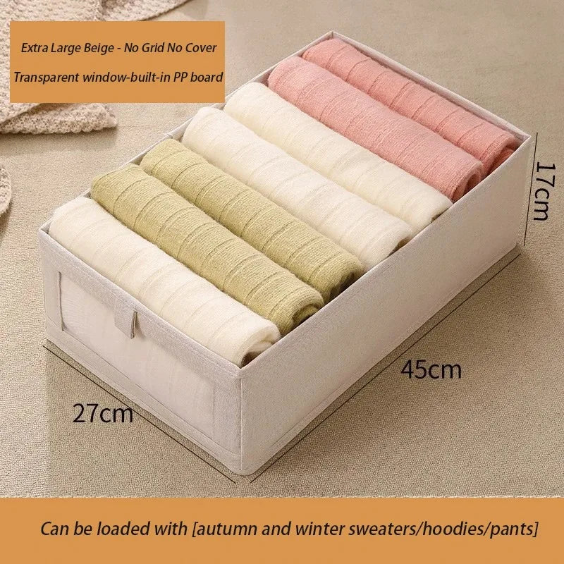 1Pcs Pants Storage Box Clothes Organizers of Cabinets and Drawers Fabric Foldable Boxes for Bedroom Wardrobe Organization Home ﻿