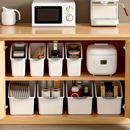 Plastic Multi-functional Storage Box Set! Curved Design for Home Organizing, Great for Kitchen & Trash Sorting