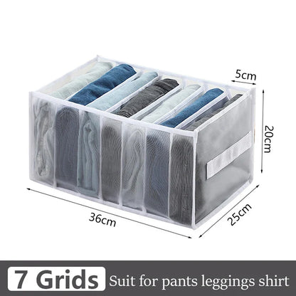 Jeans Organization Storage Box | Closet Drawer Organizer for Pants and Clothing