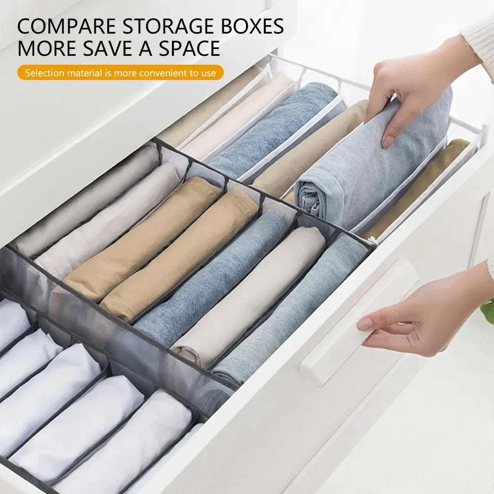 Jeans Organization Storage Box | Closet Drawer Organizer for Pants and Clothing
