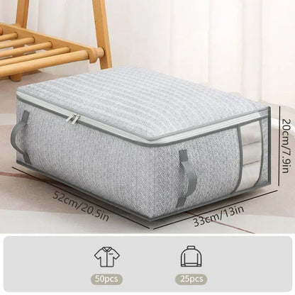 Foldable Clothes Storage Bag Visual Quilt Organize Cases Waterproof Large Capacity Clothing Pack Bag Pillow Down Coat Organize