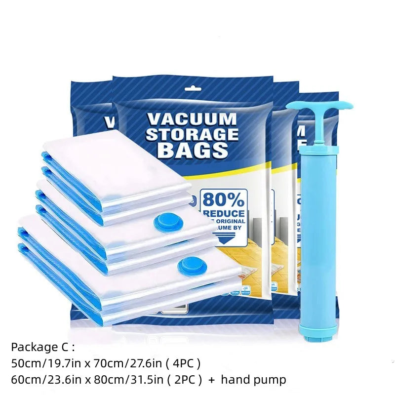 Vacuum Storage Bags More Space Save Compression Travel Seal Zipper for Clothes Pillows Bedding Closet Home Organizer