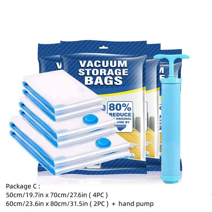 Vacuum Storage Bags More Space Save Compression Travel Seal Zipper for Clothes Pillows Bedding Closet Home Organizer