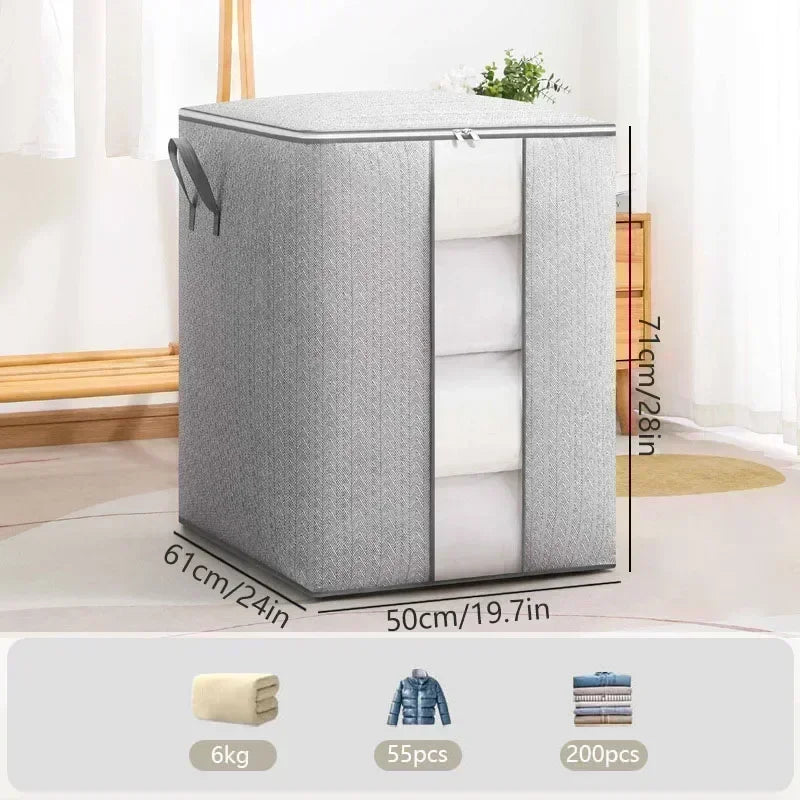 Foldable Clothes Storage Bag Visual Quilt Organize Cases Waterproof Large Capacity Clothing Pack Bag Pillow Down Coat Organize