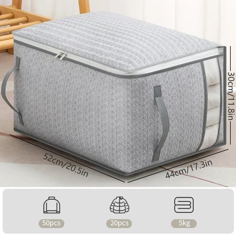 Foldable Clothes Storage Bag Visual Quilt Organize Cases Waterproof Large Capacity Clothing Pack Bag Pillow Down Coat Organize