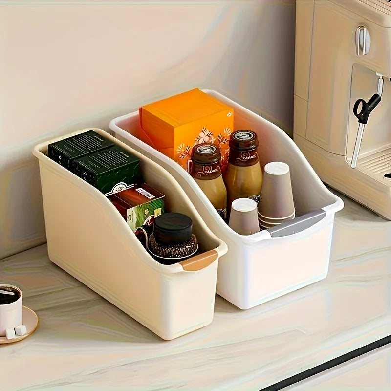 Plastic Multi-functional Storage Box Set! Curved Design for Home Organizing, Great for Kitchen & Trash Sorting