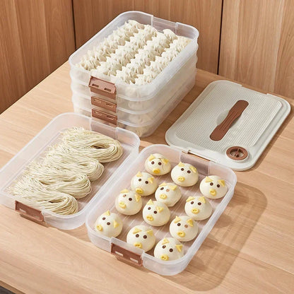 Dumpling Storage Box Multi-Layer Transparent Refrigerator Dumpling Fresh Keeping Container Home Kitchen Food Sealed Storage Box