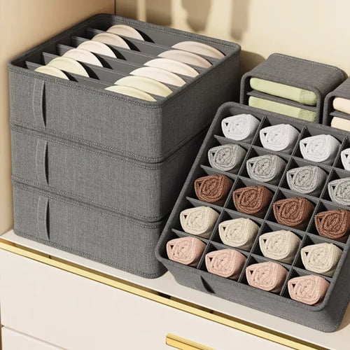 Closet Underwear Organizer Storage Box Drawer Fabric Foldable Cabinet Closet Storage Boxes for Storing Socks Underwear Ties Belt