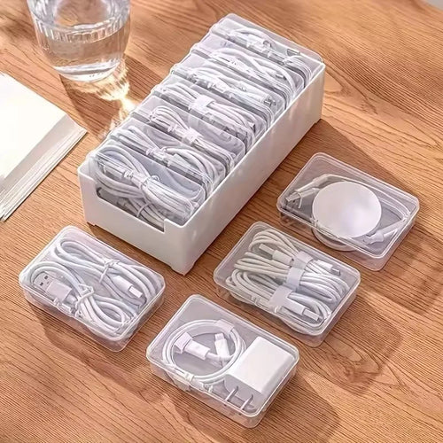 Cable Jewelry Accessories Organizer Storage Box Durable Plastic Daily Office Supplies Sundries Charging Cord Management Storage