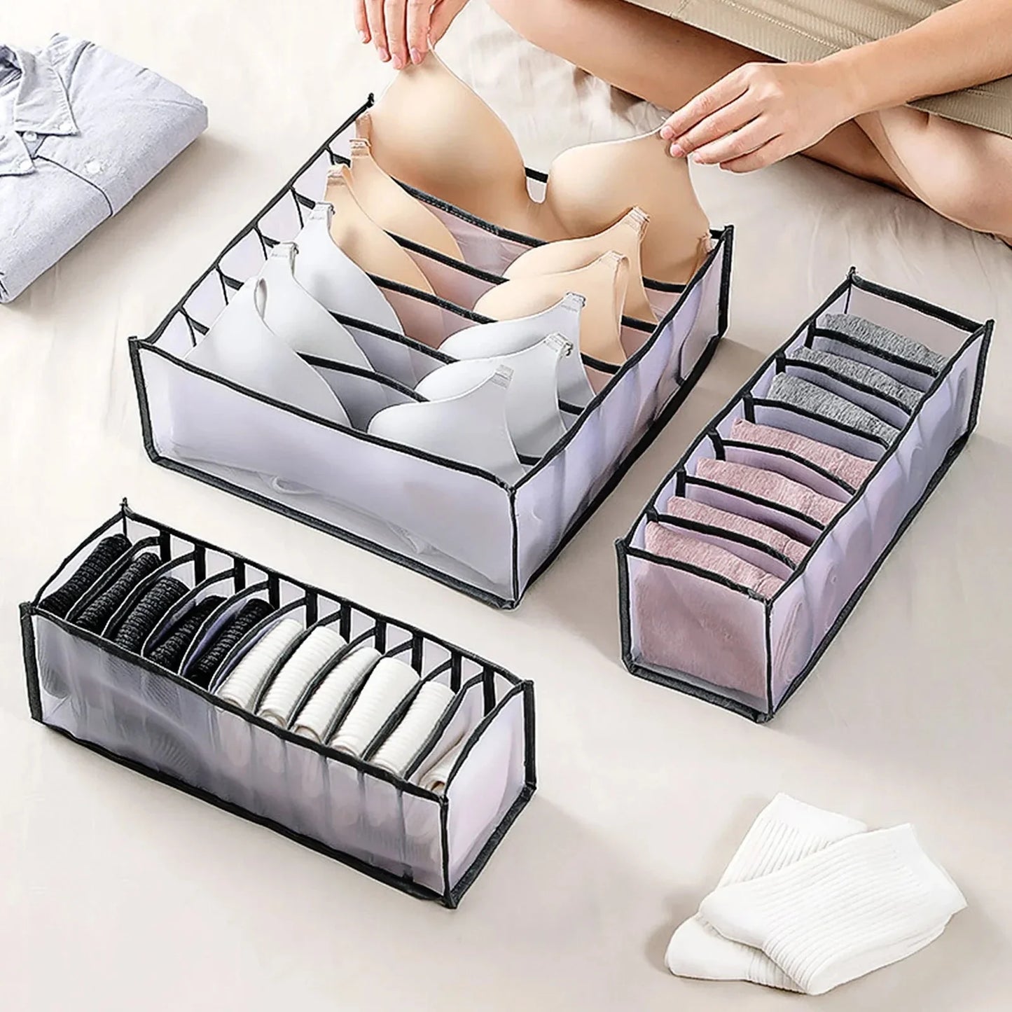 Jeans Organization Storage Box | Closet Drawer Organizer for Pants and Clothing