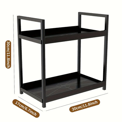 Bathroom Rack,Integrated Dressing Table,Double-layer Skin Care Stand,Cosmetics Organization Rack, Office and HomeCountertop