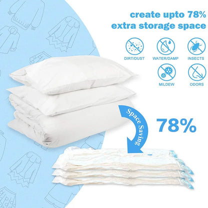 Vacuum Storage Bags More Space Save Compression Travel Seal Zipper for Clothes Pillows Bedding Closet Home Organizer
