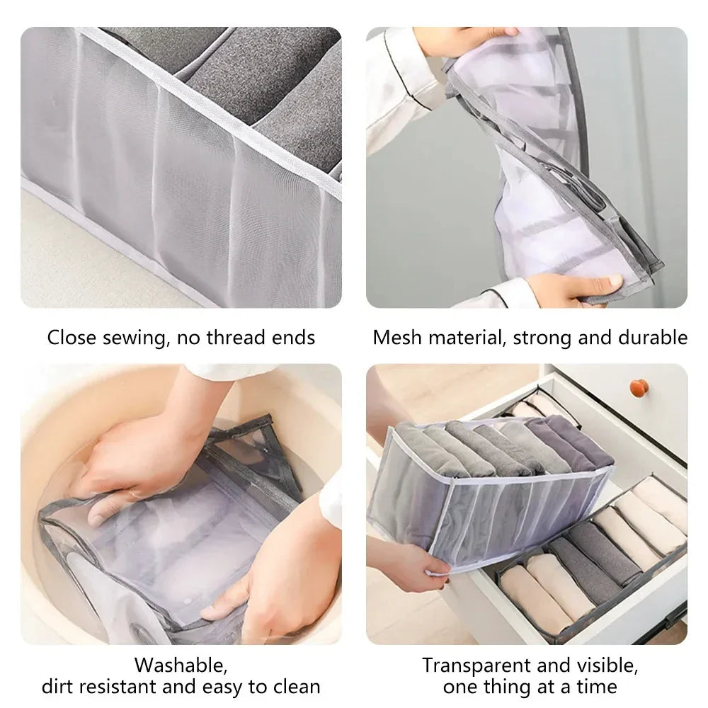 Jeans Organization Storage Box | Closet Drawer Organizer for Pants and Clothing