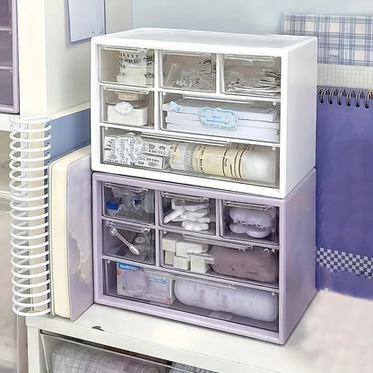 1PC Large-Capacity Plastic Desk Organizer with Drawer – Multifunctional Office Supplies & Stationery Storage–Bedroom Organizer
