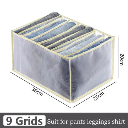 Jeans Organization Storage Box | Closet Drawer Organizer for Pants and Clothing