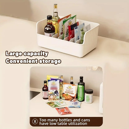 6 - Compartment Detachable Spice Rack. Large - capacity for fridge, cabinet & countertop seasoning storage. Practical organizer.