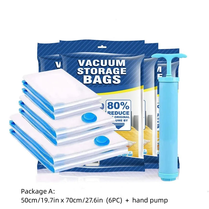 Vacuum Storage Bags More Space Save Compression Travel Seal Zipper for Clothes Pillows Bedding Closet Home Organizer