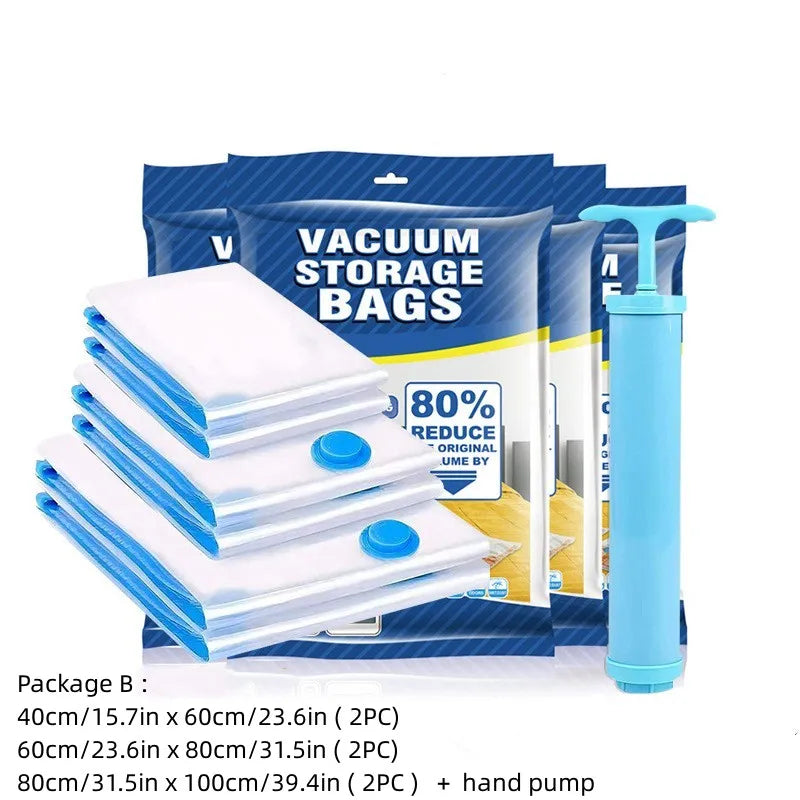 Vacuum Storage Bags More Space Save Compression Travel Seal Zipper for Clothes Pillows Bedding Closet Home Organizer