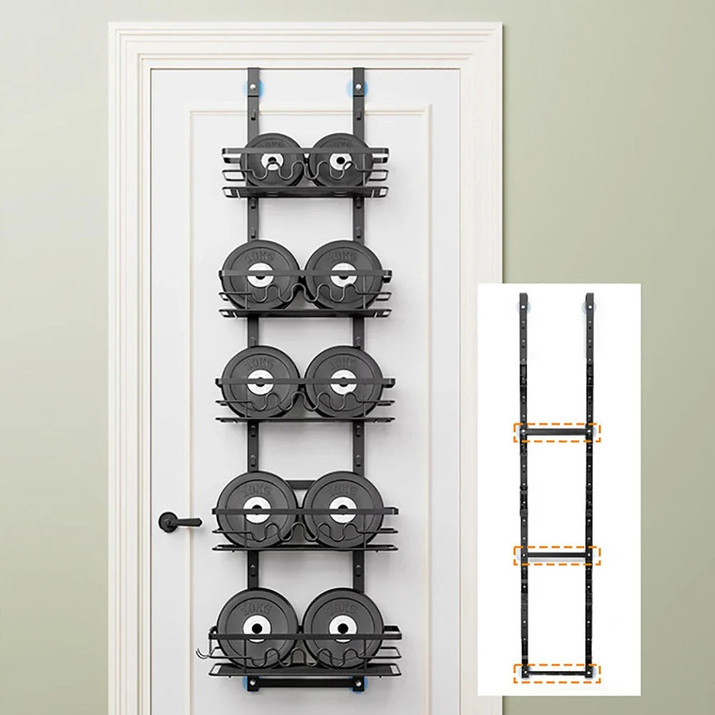 Over the Door Pantry Organizer Multi-Layer Storage Shelves Metal Hanging Spice Rack for Kitchen & Bathroom Door
